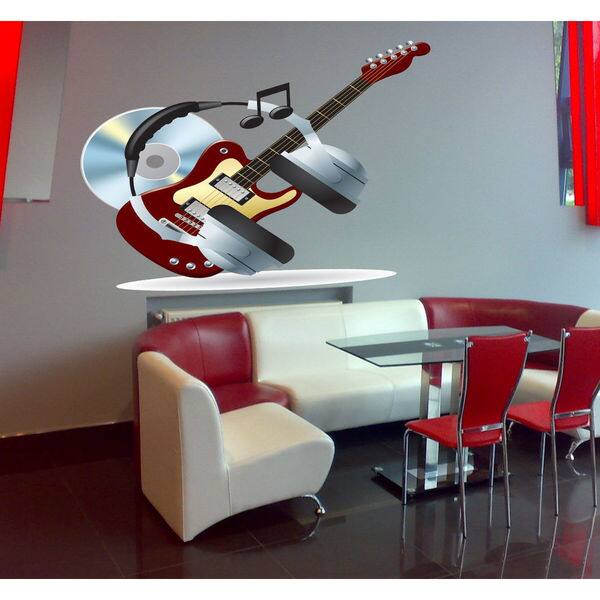 Full Color Musical Instrument Guitar Full Color Decal, Full color