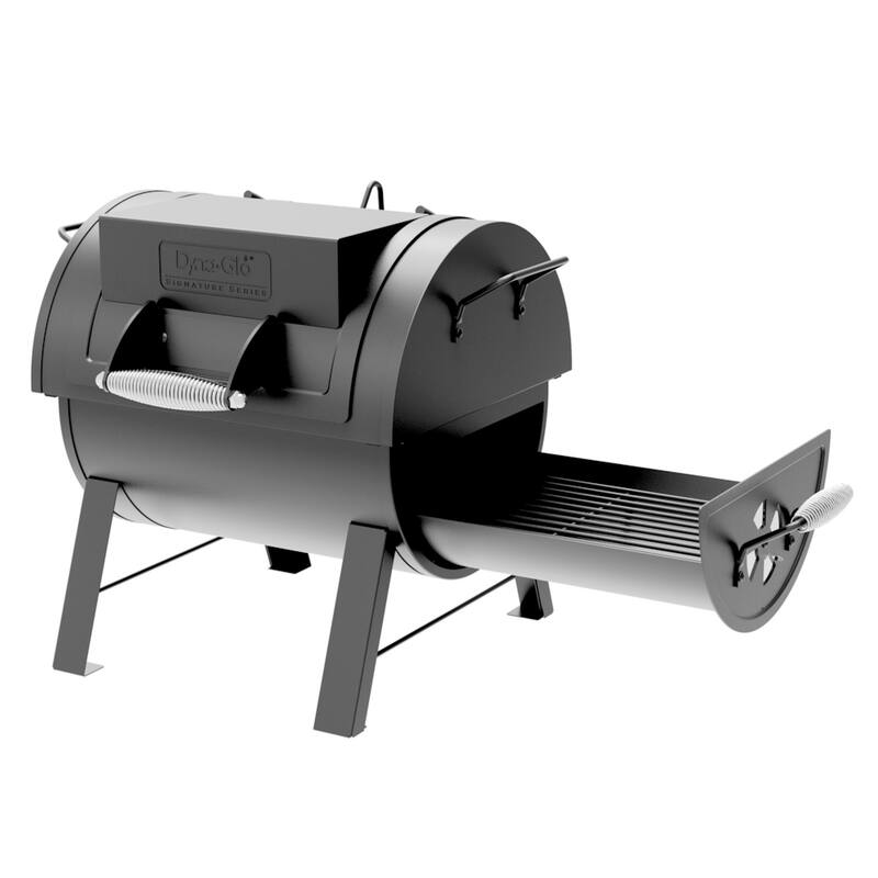 Dyna-Glo Signature Series Portable Tabletop Black Charcoal Grill /Side Firebox