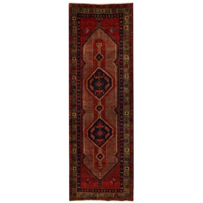 HERAT ORIENTAL Handmade One-of-a-Kind Hamadan Wool Runner (Iran) - 3'5 x 10'4