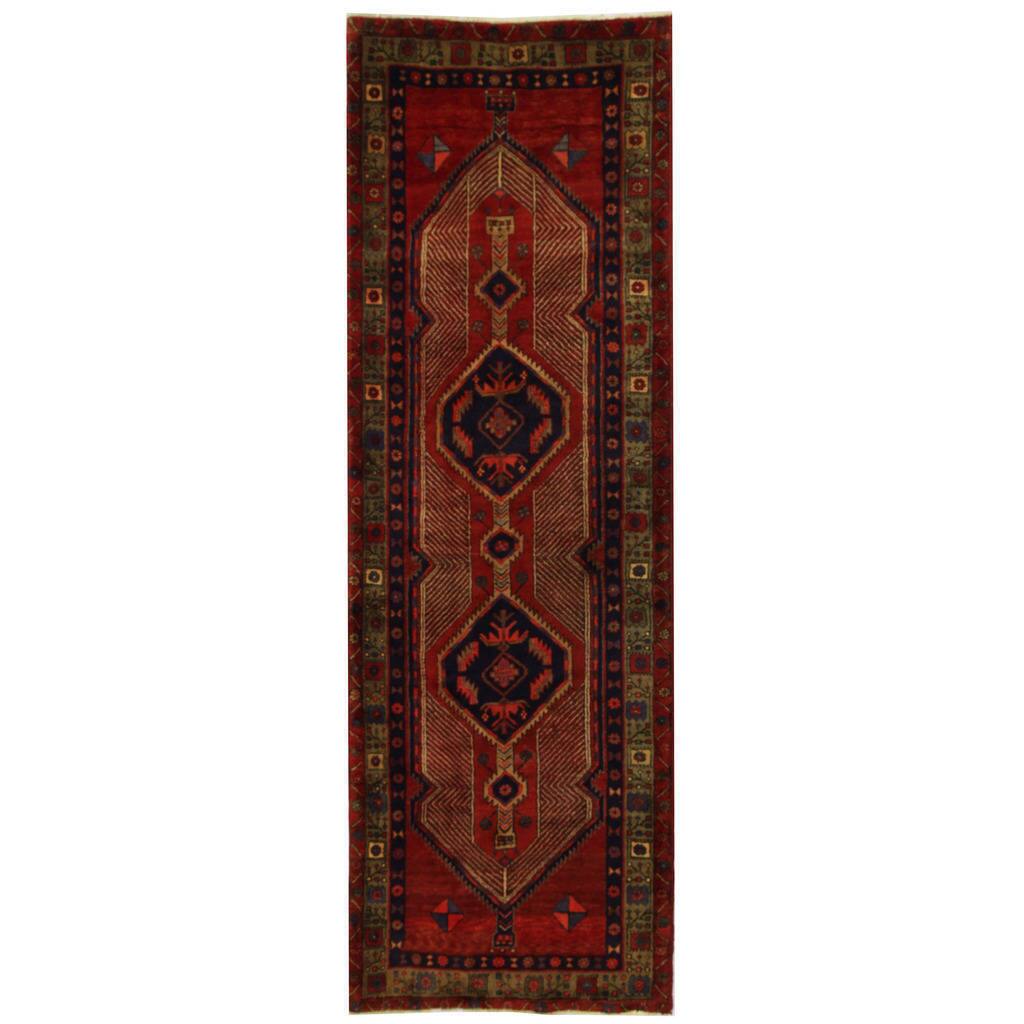 HERAT ORIENTAL Handmade One-of-a-Kind Hamadan Wool Runner (Iran) - 3'5 x 10'4