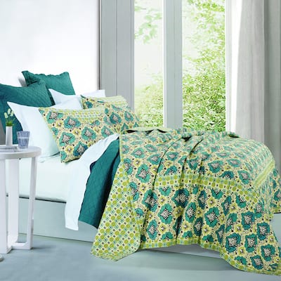 HiEnd Accents Salado Green/ Blue Cotton Quilt Set