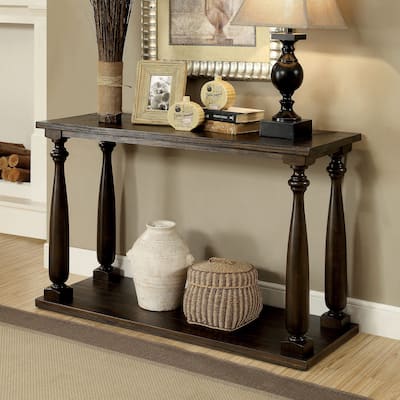 Furniture of America Quez Traditional Walnut 48-inch Console Table