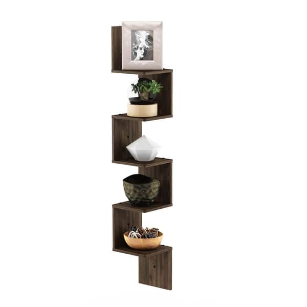 Shop Porch Den Munjoy 5 Tier Wall Mount Floating Corner Square