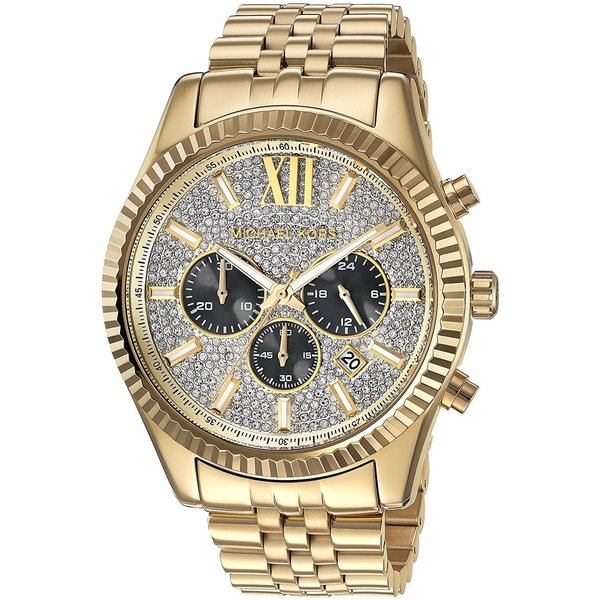michael kors mens gold watch with crystals