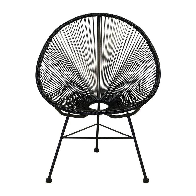 Maya Acapulco Hammock Inspired Papasan High Back Outdoor/Indoor Chair - BLACK