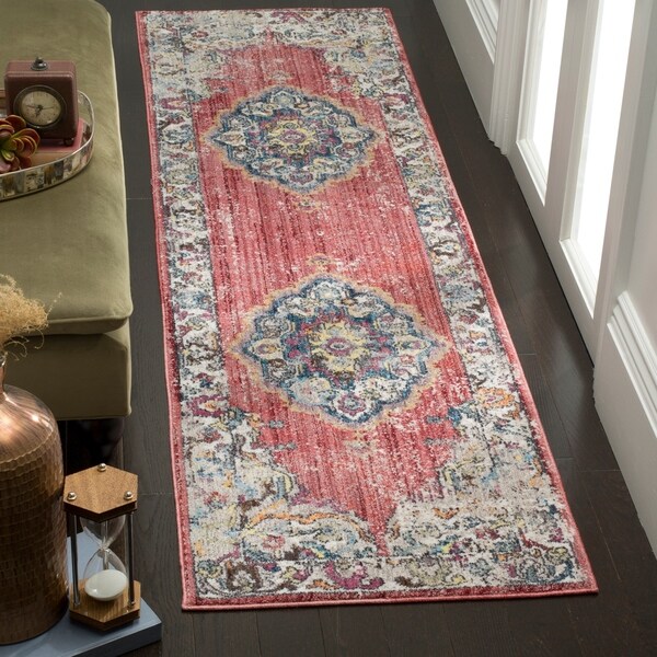 Shop Safavieh Bristol Bohemian Pink Grey Polyester Runner Rug 2 3 X 