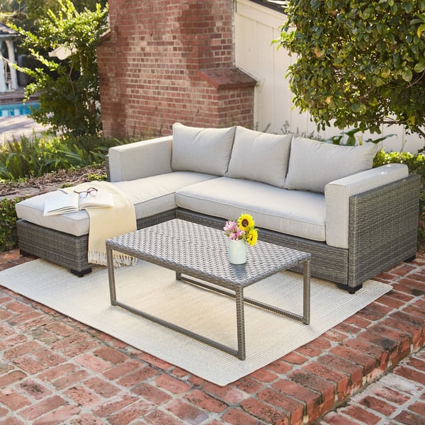 Shop Hanover Lenox Hill Aluminum 3 Piece Outdoor Sectional Set