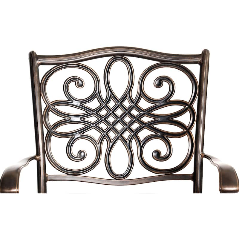 Hanover Traditions Tan Aluminum 9-piece Dining Set with 60-inch Square Glass-top Dining Table