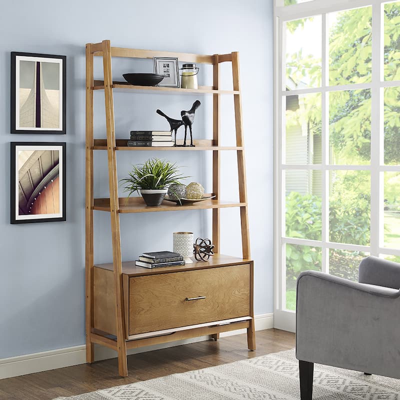 Crosley Landon Large Etagere in Acorn
