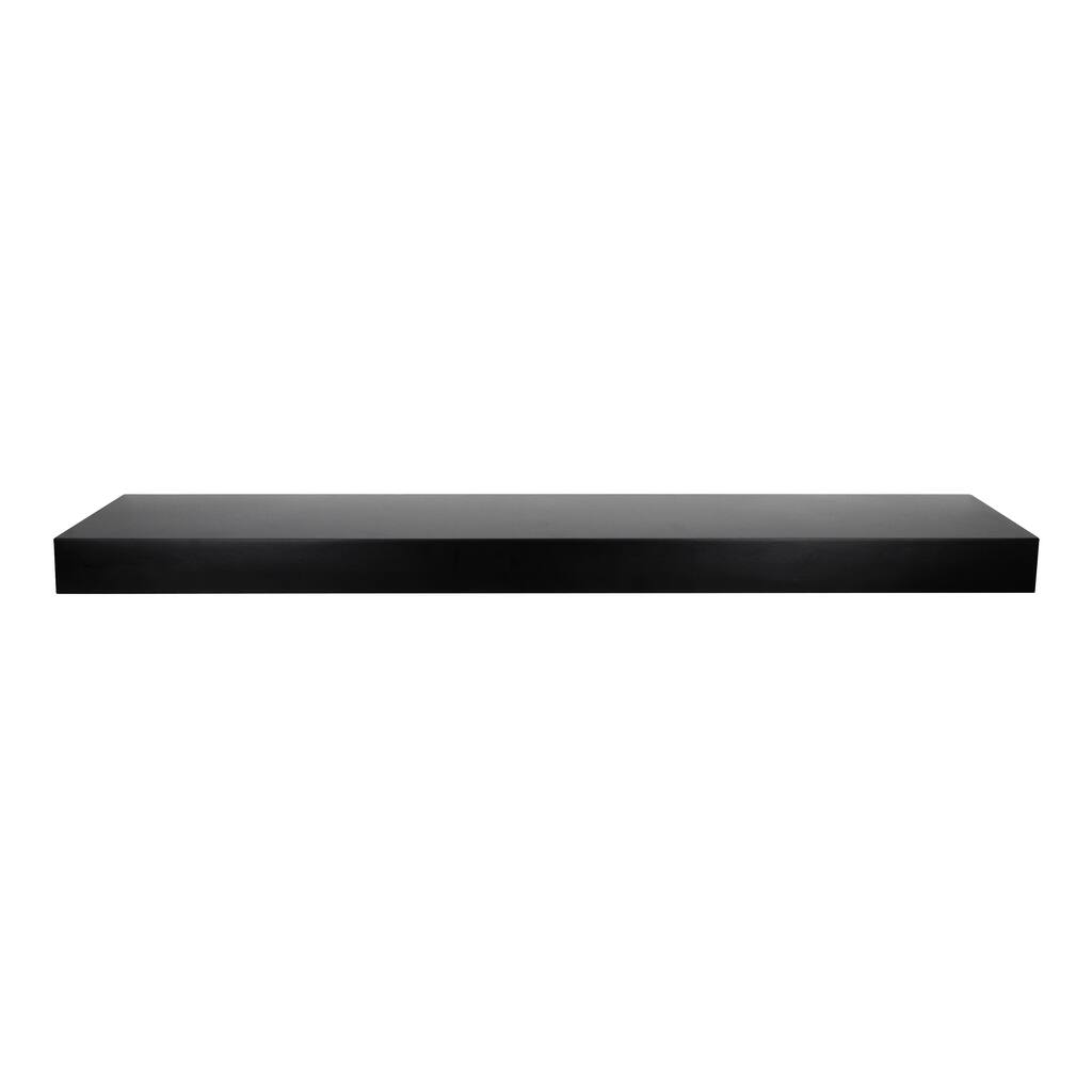 Black Wood Floating Wall Shelf
