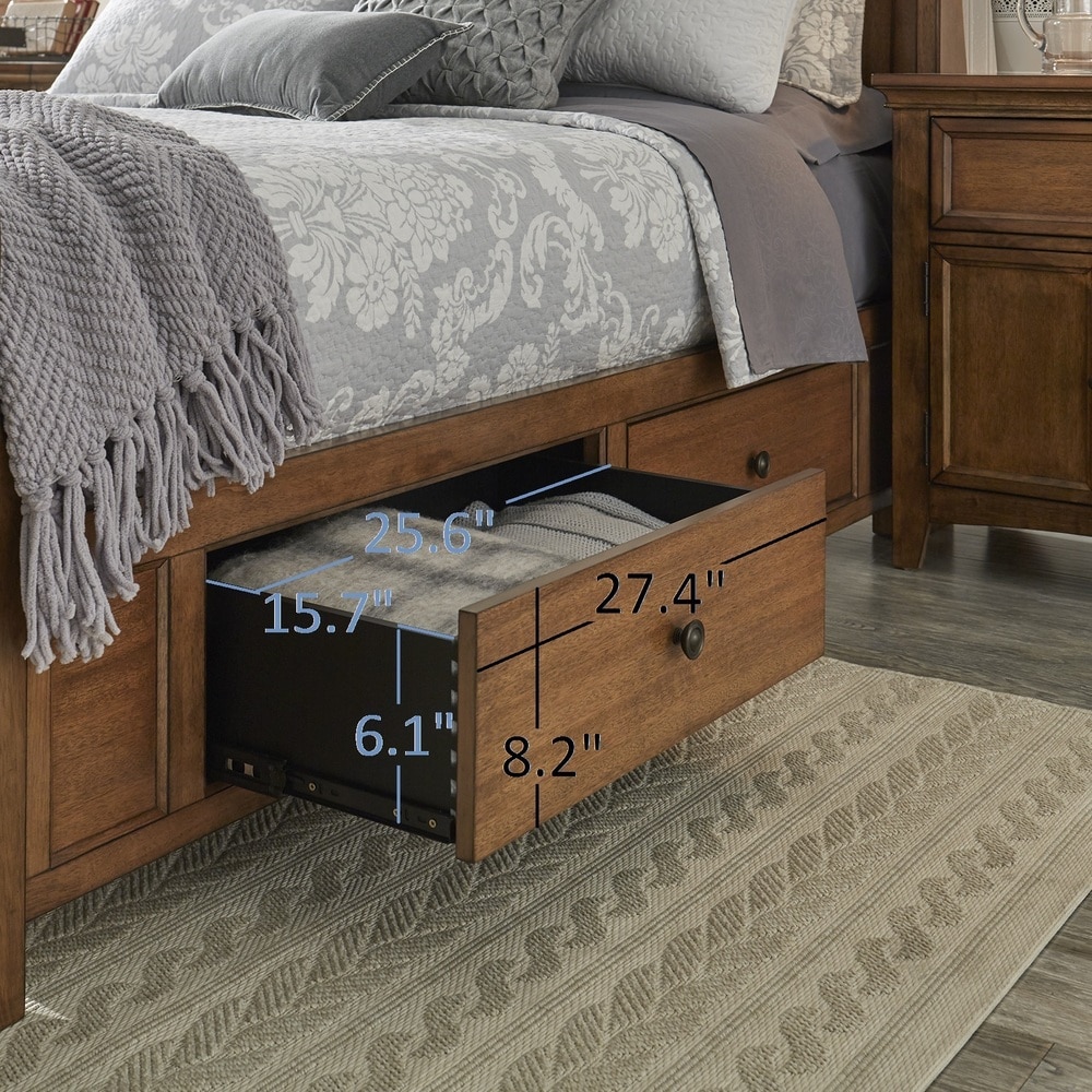 Clearance Lodge Sleigh 6 Drawer Queen Storage Bed – Quality Woods