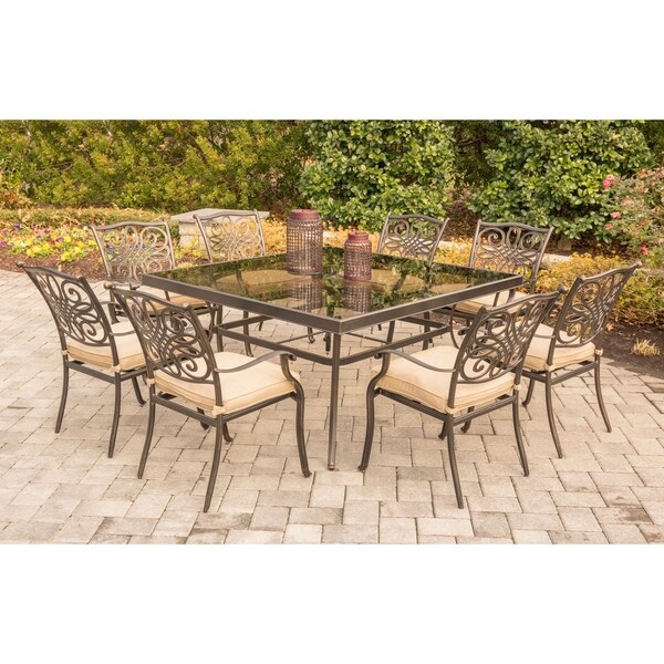 Shop Hanover Traditions Tan Aluminum 9 Piece Dining Set