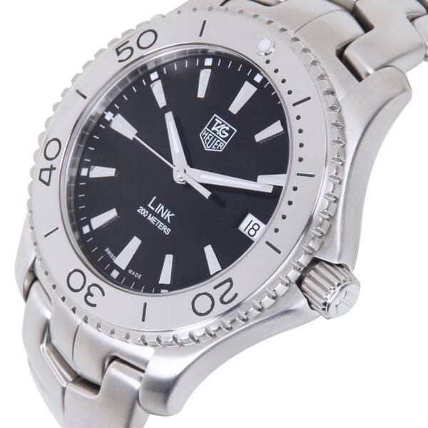 Shop Pre Owned Tag Heuer Link 200m Mens Diver S Watch In Stainless Steel Overstock 15951622