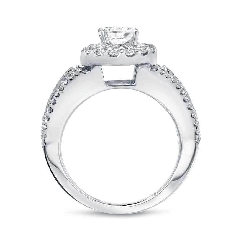 Auriya 1/2ct TDW Round Diamond Halo Engagement Ring 14k Gold