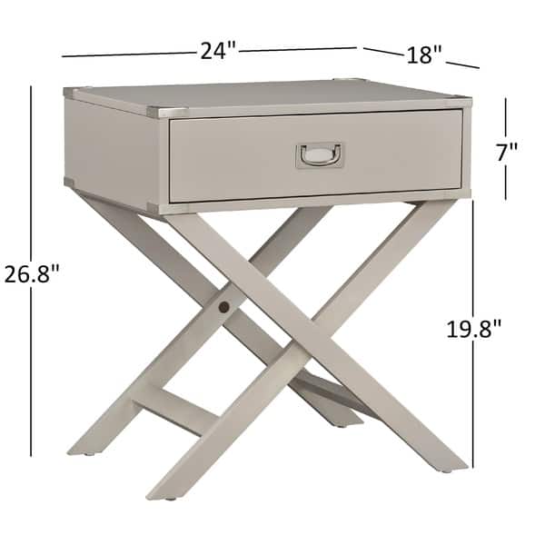 Kenton II X Base Wood Accent Campaign Table iNSPIRE Q Modern