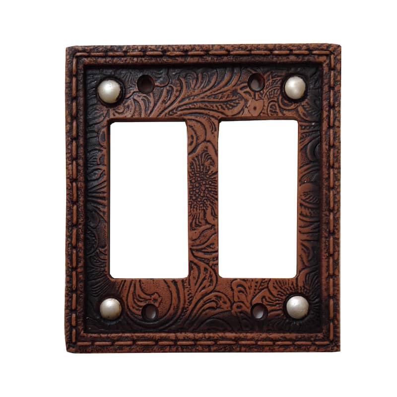 HiEnd Accents Tooled Resin Switchplate W/Stud - Double