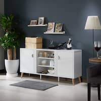 Tempton Mid-century Modern Glossy White Buffet by FOA