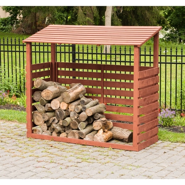 Shop Brown Cedar Firewood Shed - Free Shipping Today 