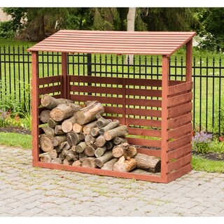 Brown Cedar Firewood Shed - Medium