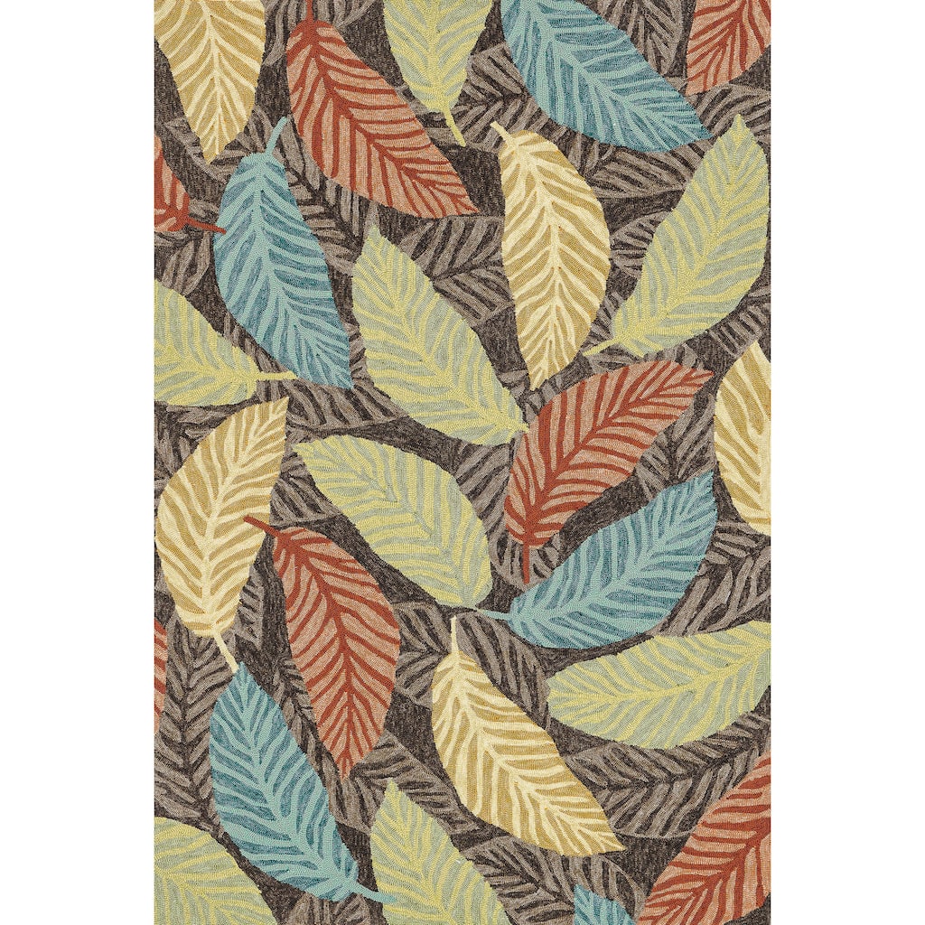 Indoor/ Outdoor Island Cove Brown/ Multi Rug
