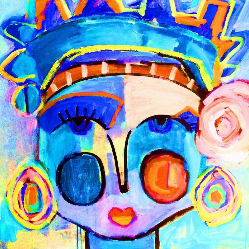 Miss Liberty Rad' Painting Print on Wrapped Canvas - Multi-Color