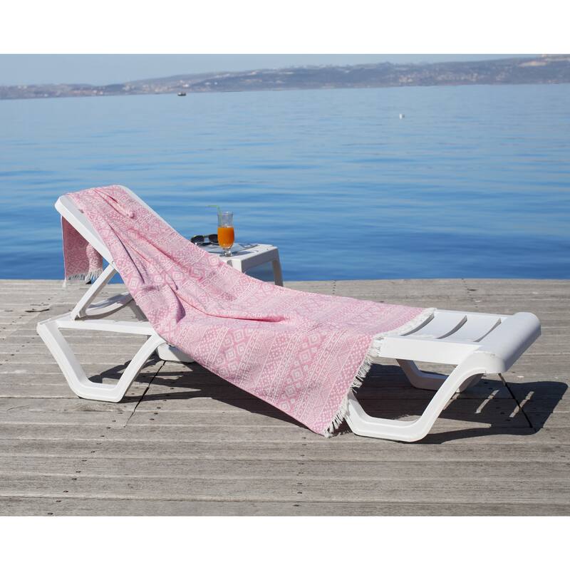 Authentic Pestemal Fouta Sienna Geometric Stripe Turkish Cotton Bath/ Beach Towel