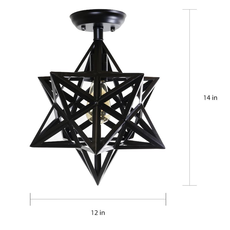 Warehouse of Tiffany Darkstar Antique Bronze 1-light Edison Geometric Ceiling Lamp with Bulb