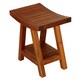 preview thumbnail 4 of 2, Bare Decor Niles Solid Teak Wood Bench Stool With Shelf