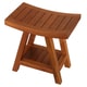 preview thumbnail 1 of 2, Bare Decor Niles Solid Teak Wood Bench Stool With Shelf