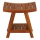 preview thumbnail 2 of 2, Bare Decor Niles Solid Teak Wood Bench Stool With Shelf