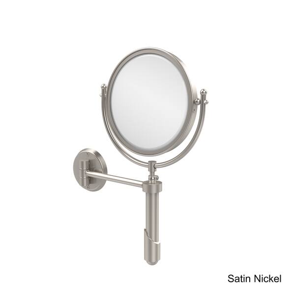 Allied Brass Soho 8-in x 15-in Satin Nickel Double-Sided Magnifying Wall-Mounted Vanity Mirror Allied Brass Soho 8-in x 15-in Satin Nickel Double-Sided Magnifying Wall-Mounted Vanity Mirror