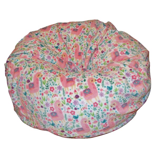 Ahh Products Llama Love Multicolored Fabric Anti-pill Washable Beanbag Chair - Free Shipping 