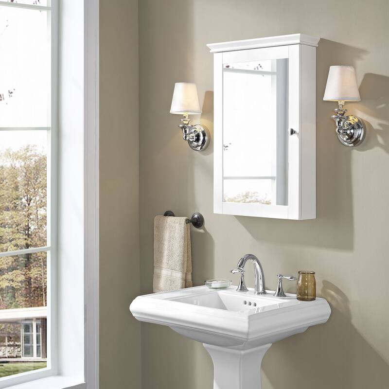 Crosley Lydia Mirrored Wall Cabinet in White