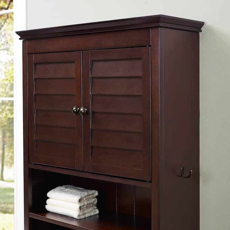 Crosley Lydia Wood Space Saver Cabinet in Espresso