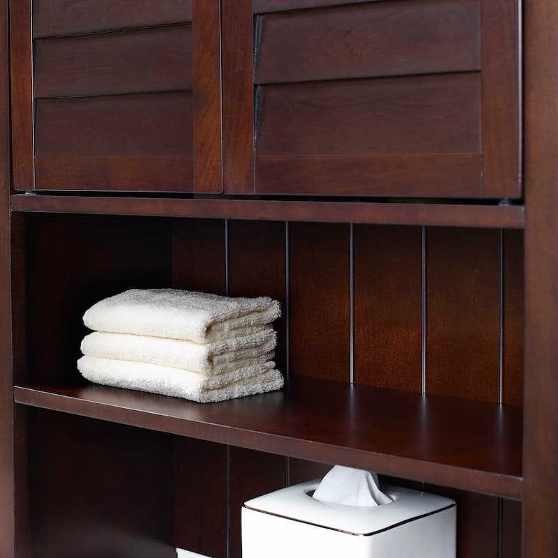 Crosley Lydia Wood Space Saver Cabinet in Espresso
