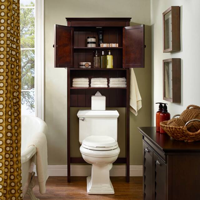 Lydia Wood Space Saver Cabinet in Espresso