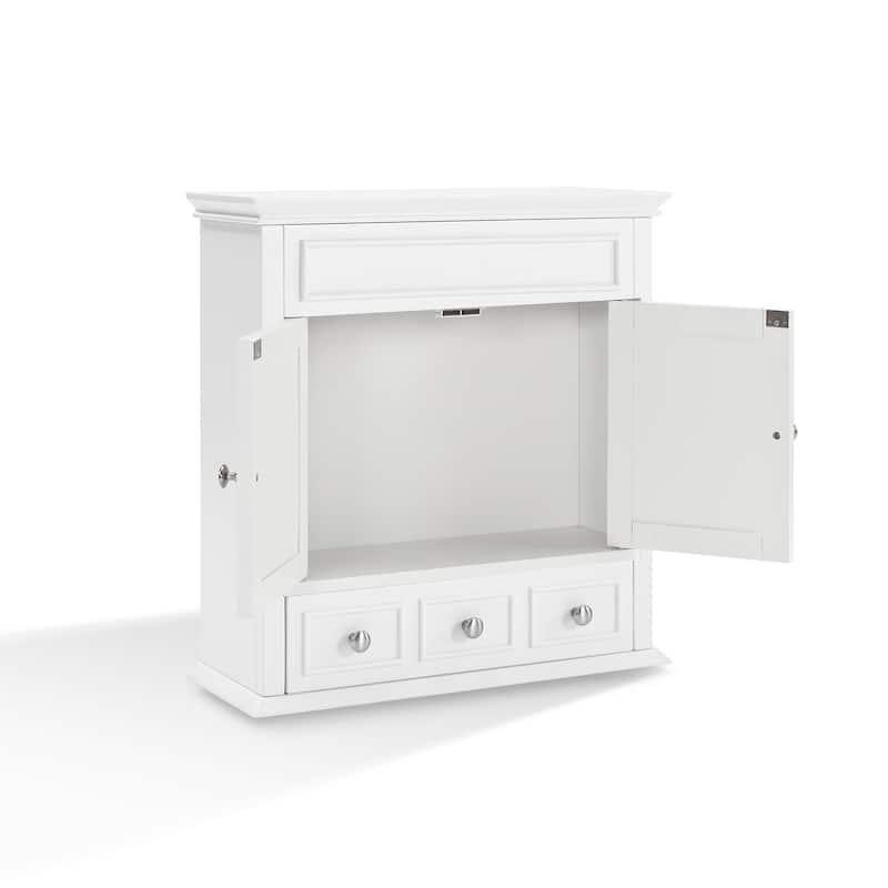 Crosley Lydia White Finish Wood Wall Cabinet