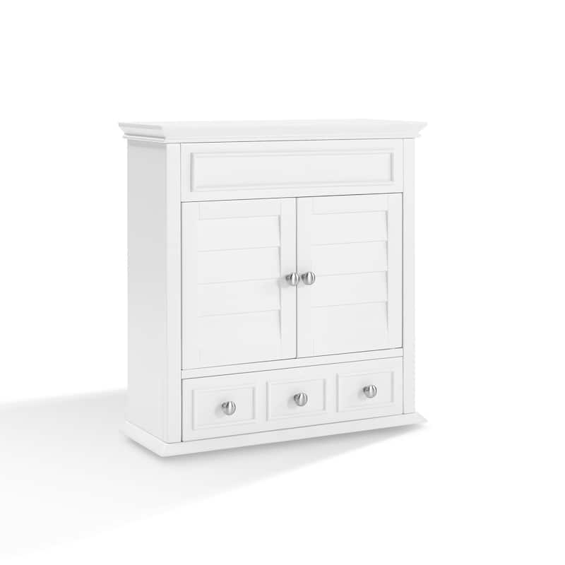 Crosley Lydia White Finish Wood Wall Cabinet