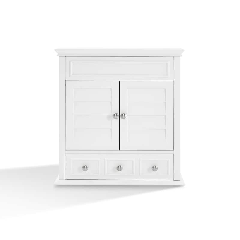 Crosley Lydia White Finish Wood Wall Cabinet