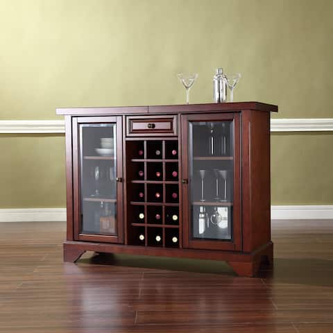 LaFayette Sliding Top Bar Cabinet in Vintage Mahogany Finish - 47.75 "W x 19 "D x 36 "H