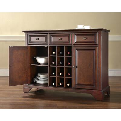 LaFayette Buffet Server / Sideboard Cabinet with Wine Storage in Vintage Mahogany Finish