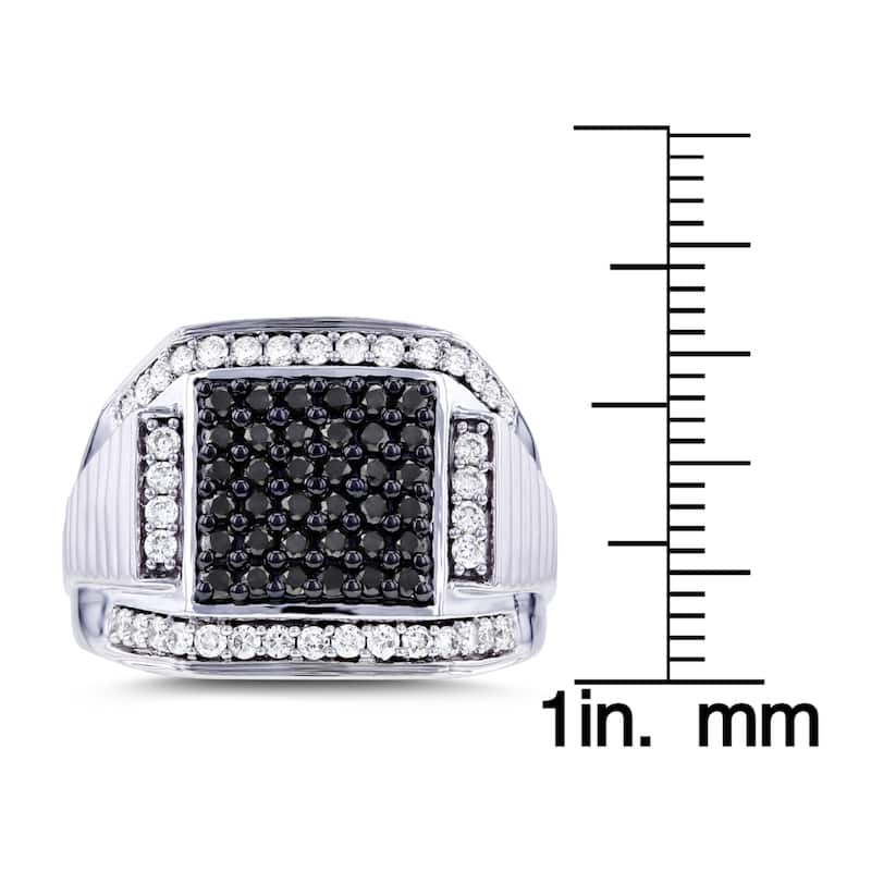 Annello by Kobelli 10k White Gold 1ct TDW Men's Diamond Ring - Black