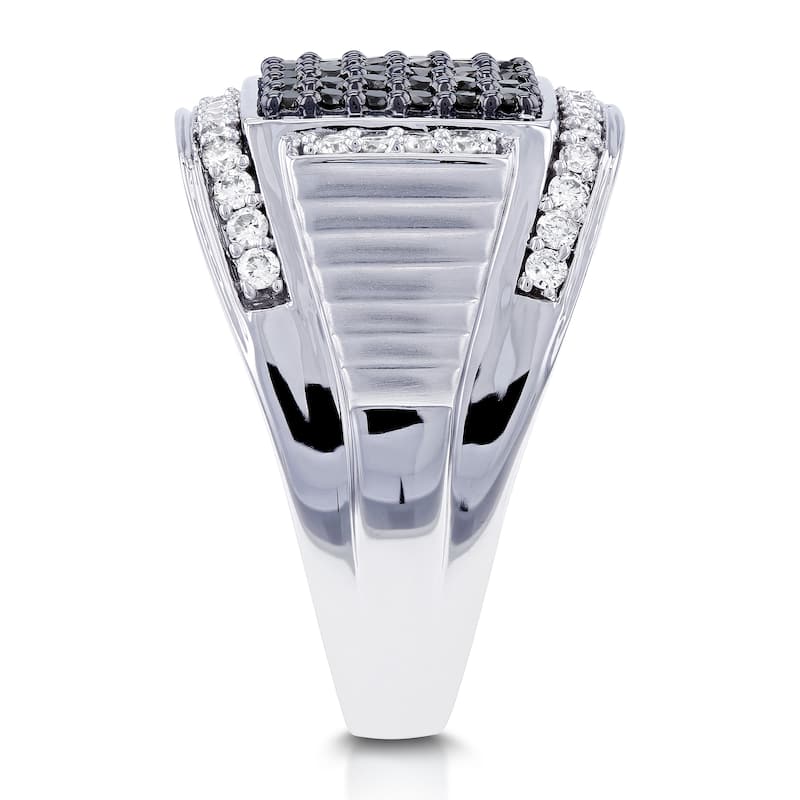Annello by Kobelli 10k White Gold 1ct TDW Men's Diamond Ring - Black