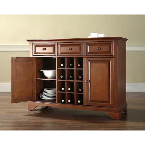 LaFayette Buffet Server / Sideboard Cabinet with Wine Storage in Classic Cherry Finish - 47.75 "W x 18 "D x 36 "H