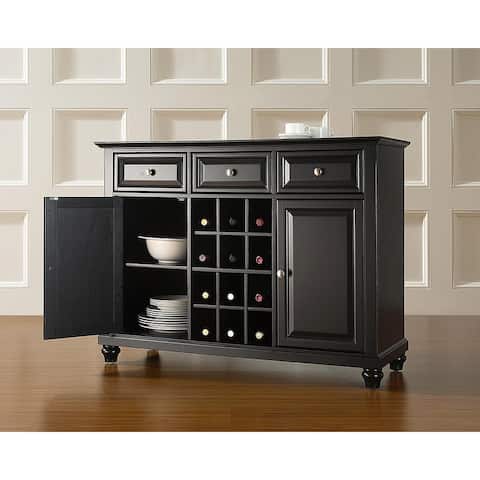 Cambridge Buffet Server / Sideboard Cabinet with Wine Storage in Black Finish