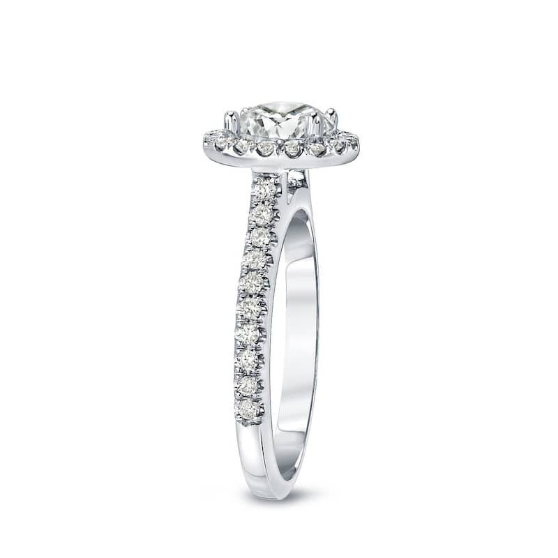 Auriya 1 7/8ctw Round Diamond Halo Engagement Ring 14k Gold Certified