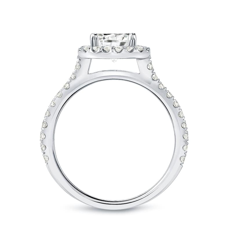 Auriya 1 7/8ctw Round Diamond Halo Engagement Ring 14k Gold Certified