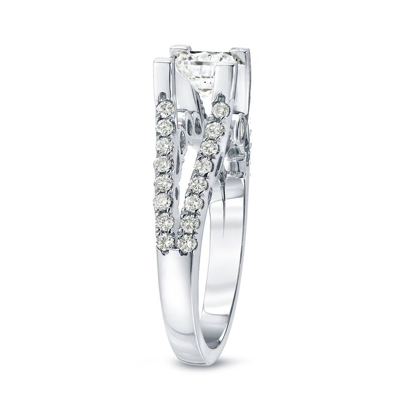Auriya Unique 1 1/2ctw Round Split Shank Diamond Engagement Ring 14k Gold