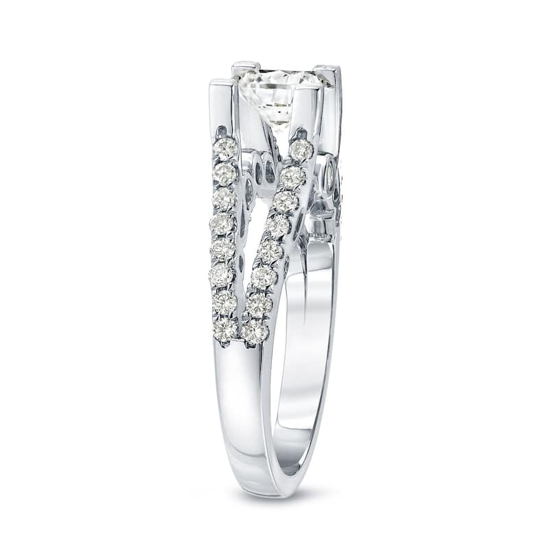 Auriya Unique 1 1/2ctw Round Split Shank Diamond Engagement Ring 14k Gold