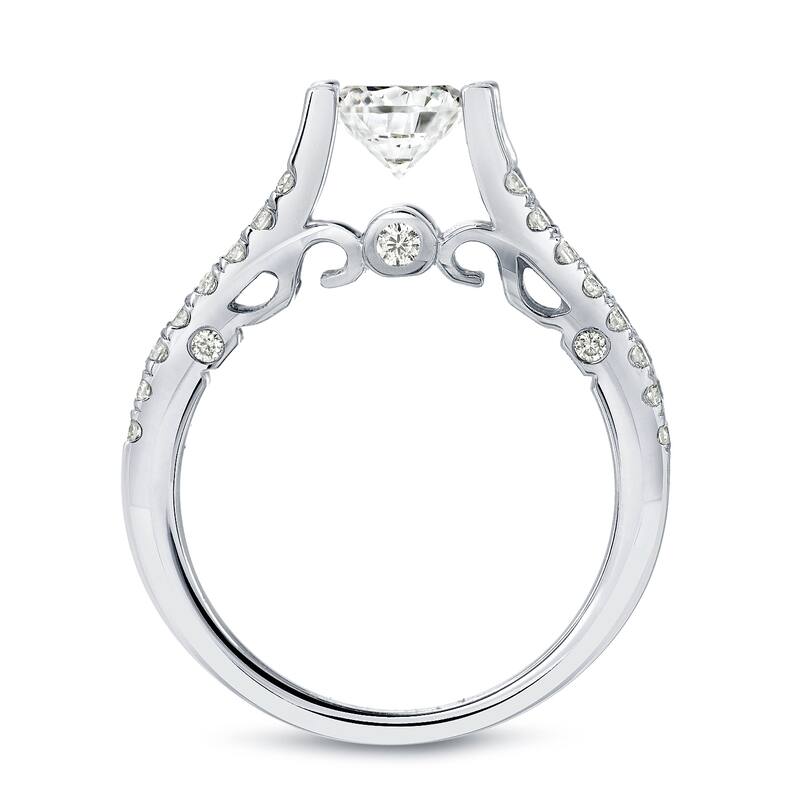 Auriya Unique 1 1/2ctw Round Split Shank Diamond Engagement Ring 14k Gold